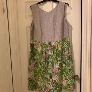 Sleeveless dress with pockets White Tropic J Jill